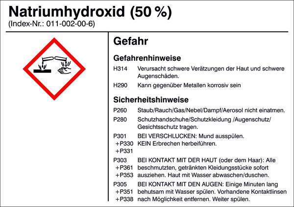 SafetyMarking 21.B1200.15 Gefahrstoffetikett G015 Natriumhydroxid (50%) Folie selbstklebend (B x H) 105 mm x 74 mm    1 St.