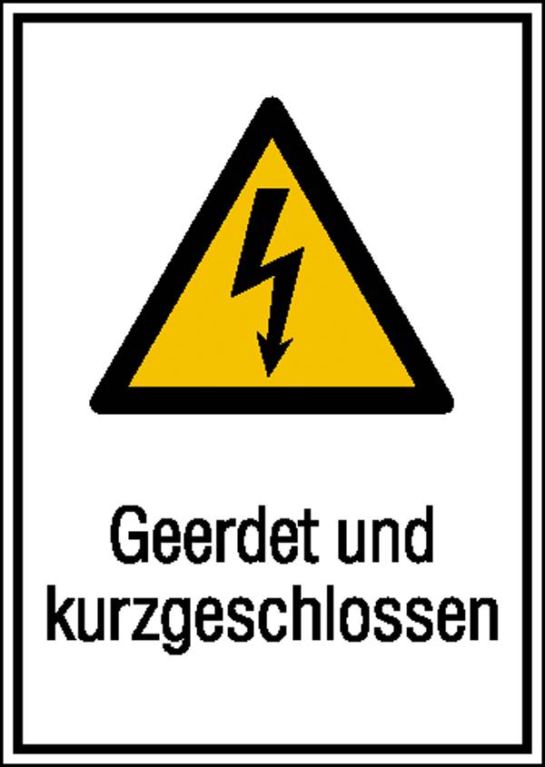 Warn-Kombischild Achtung Kunststoff (B x H) 131 mm x 185 mm ISO 7010 1 St.