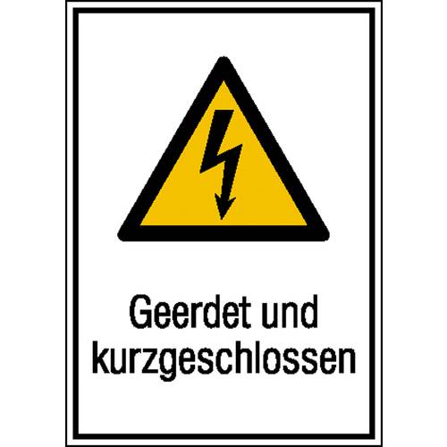 Warn-Kombischild Achtung Kunststoff (B x H) 210 mm x 297 mm ISO 7010 1 St.