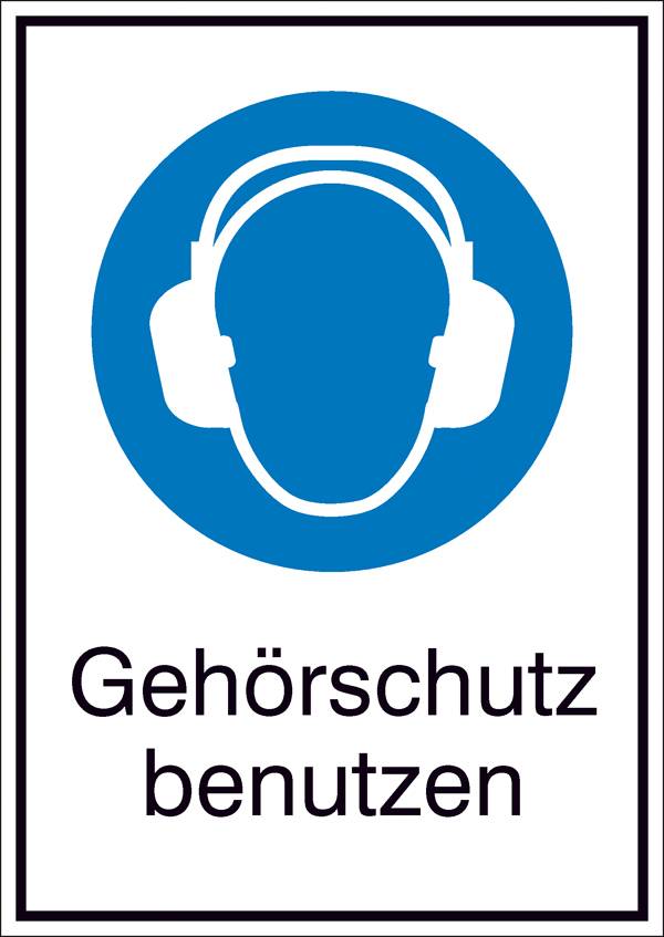 Gebotsschild Gehörschutz benutzen Folie selbstklebend (B x H) 131 mm x 185 mm  ISO 7010 1 St.