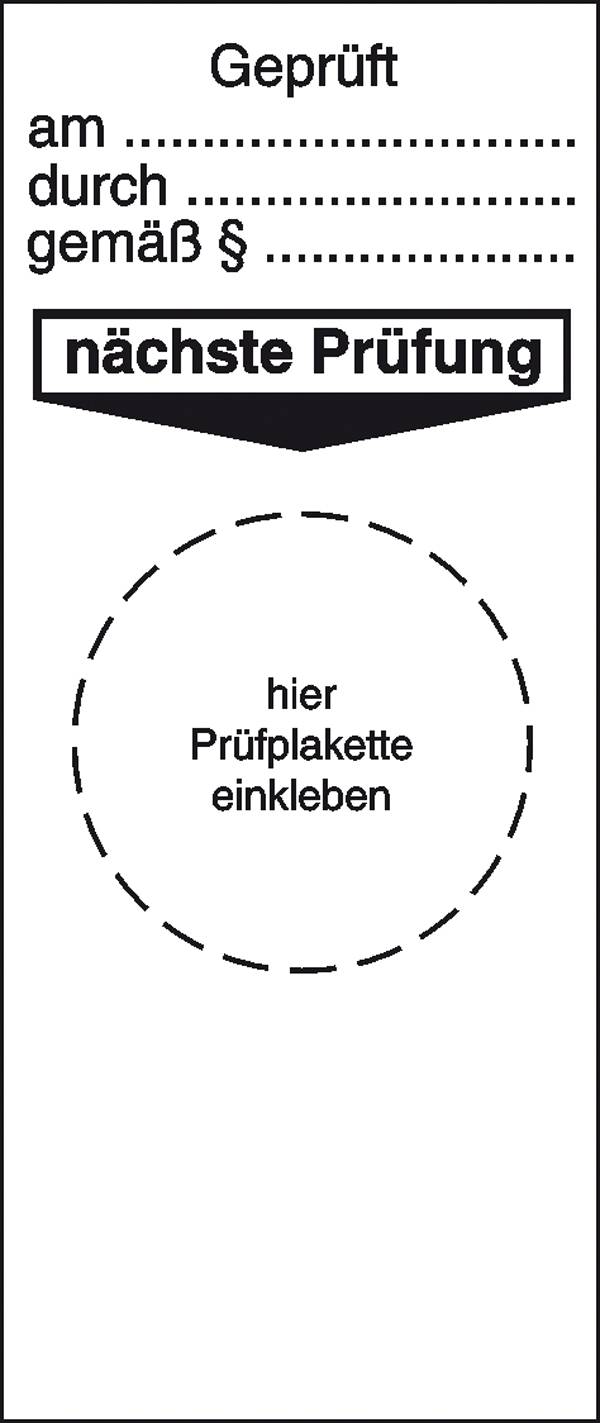 SafetyMarking 30.3661 Grundplakette Geprüft am... durch... Weiß Folie selbstklebend (L x B) 95 mm x 40 mm 4 St.