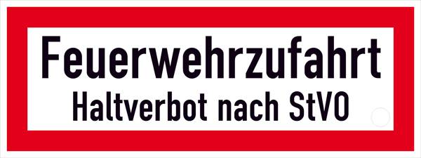 SafetyMarking 11.2651 Hinweisschild Feuerwehrzufahrt Haltverbot nach StVO Aluminium (B x H) 594 mm x 210 mm    1 St.