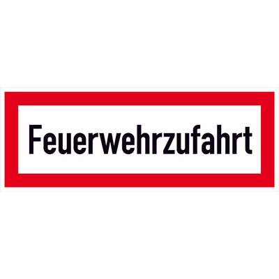 Schild mit der Aufschrift 'Feuerwehrzufahrt', rot umrandet.