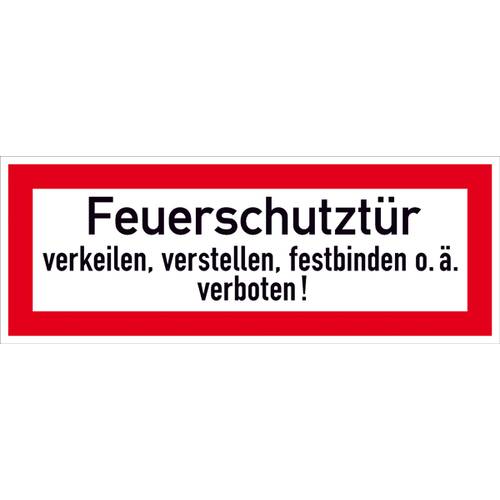Thumbnail - SafetyMarking 21.2554 Hinweisschild Brandschutztür verkeilen, verstellen, festbinden oder ähnliches verboten Folie selbs...