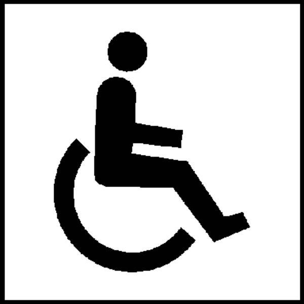 Symbolschilder zur Raumkennzeichnung selbstklebend, selbstkl. Folie ,10x10cm Version: 13   - Behindertentoilette