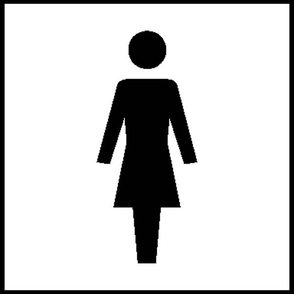 Türschild WC - Damen Kunststoff (B x H) 100 mm x 100 mm    1 St.