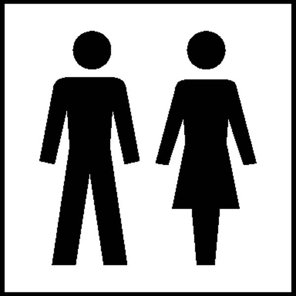 Türschild WC - Damen/Herren Kunststoff (B x H) 150 mm x 150 mm    1 St.