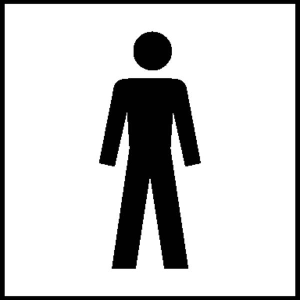 Türschild WC - Herren Folie selbstklebend (B x H) 150 mm x 150 mm    1 St.