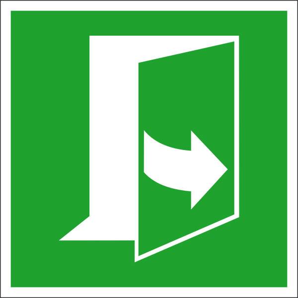 Fluchtwegschild Folie Tür öffnet durch Ziehen auf der linken Seite SafetyMarking 38.A2087 (B x H) 100 mm x 100 mm ISO 7010 1 St.