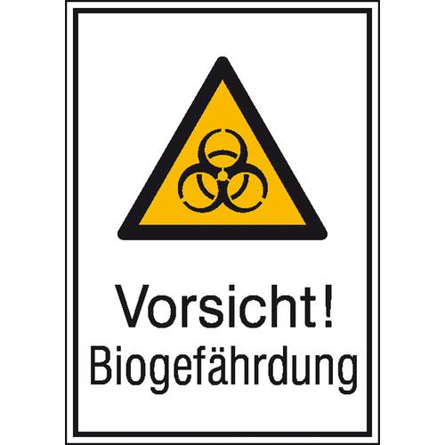 Thumbnail - Warn-Kombischild Vorsicht! Biogefährdung Folie selbstklebend (B x H) 131 mm x 185 mm ISO 7010 1 St.