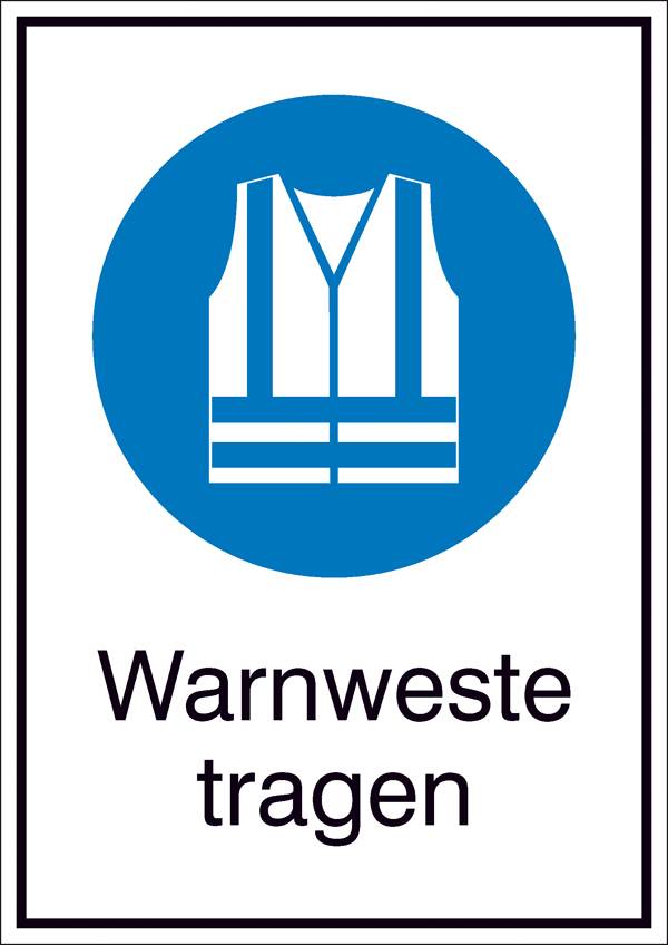 Gebotsschild Warnweste benutzen Kunststoff (B x H) 210 mm x 297 mm  ISO 7010 1 St.