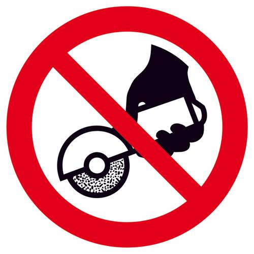 Verbotsschild Nicht zulässig für Freihand und handgeführtes Schleifen Folie selbstklebend ISO 7010 1 St.