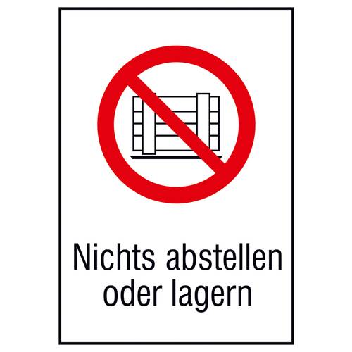 Thumbnail - Verbotsschild Nichts abstellen oder lagern Folie selbstklebend (B x H) 131 mm x 185 mm ISO 7010 1 St.