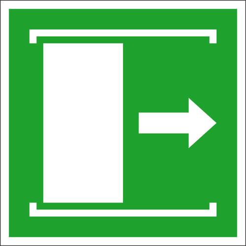 Fluchtwegschild Folie Schiebetür öffnet nach rechts SafetyMarking 38.A2082 (B x H) 100 mm x 100 mm ISO 7010 1 St.