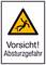 'Vorsicht! Absturzgefahr' mit einem Symbol einer Person, die droht zu stürzen.