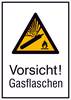 Warn-Kombischild Vorsicht! Gasflasche Aluminium (B x H) 262 mm x 371 mm ISO 7010 1 St.