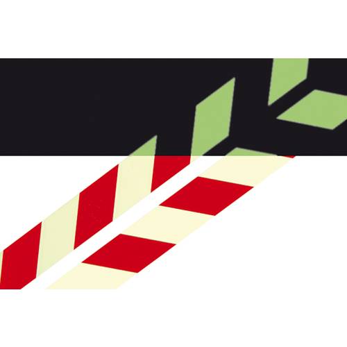 Warnmarkierungsstreifen rot/langnachleuchtend,rechtsw.,selbstklebend, 100x6 cm