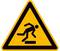 Warnschild: Rutschgefahr, Piktogramm zeigt eine Figur, die ausrutscht.