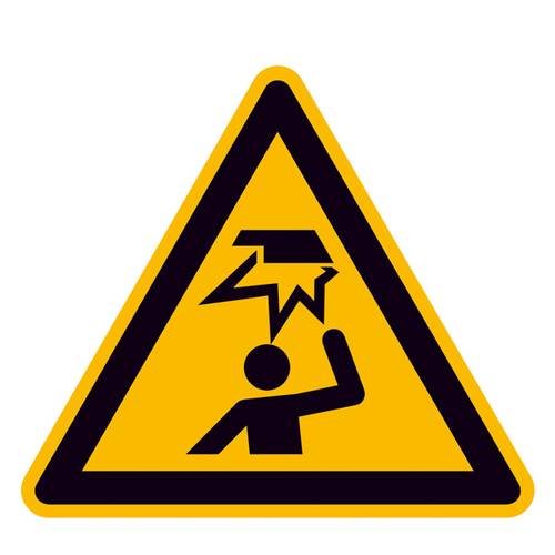 Warnschild,Folie,Warnung vor Hindern. im Kopfbereich,10,0 cm DIN EN ISO 7010 W020