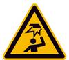 Warnschild,Folie,Warnung vor Hindern. im Kopfbereich,10,0 cm DIN EN ISO 7010 W020