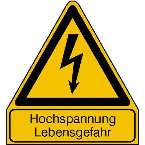 Warn-Kombischild Achtung Folie selbstklebend (B x H) 210 mm x 238 mm ISO 7010 1 St.