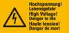 Warn-Kombischild Achtung Folie selbstklebend (B x H) 65 mm x 32 mm ISO 7010 6 St.