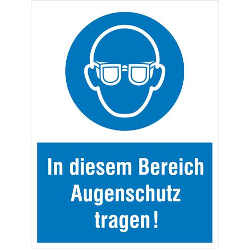 Gebotsschild Augenschutz benutzen, Hygiene und Abstand Kunststoff (B x H) 300 mm x 400 mm ISO 7010 1 St.