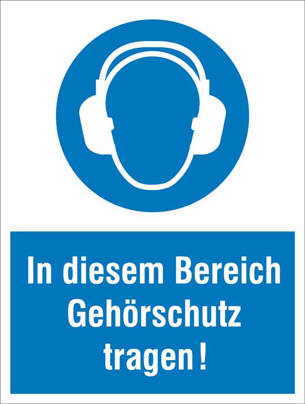 Gebotsschild Gehörschutz benutzen Kunststoff (B x H) 300 mm x 400 mm  ISO 7010 1 St.