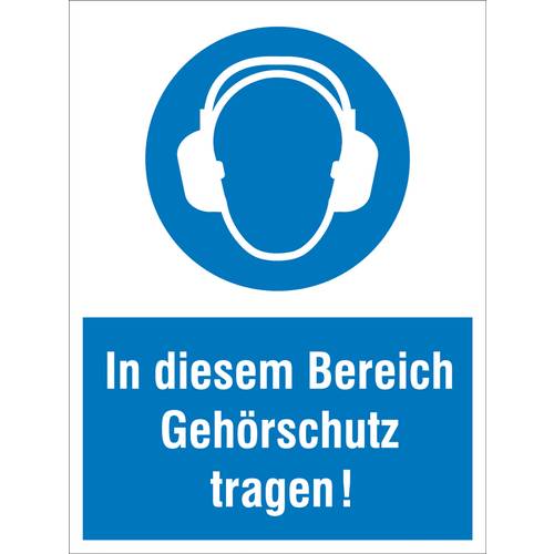 Gebotsschild Gehörschutz benutzen Kunststoff (B x H) 300 mm x 400 mm ISO 7010 1 St.