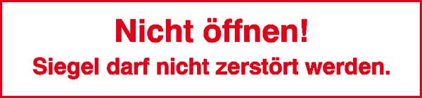SafetyMarking 30.0968 Hinweisschild Sicherheitssiegel Nicht öffnen! Siegel darf nicht zerstört werden Folie selbstklebend (B x H) 65 mm x 15 mm    10 St.