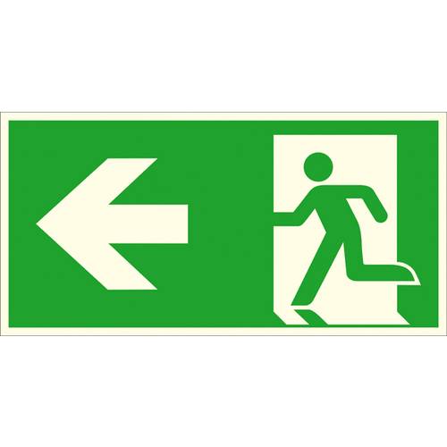 Thumbnail - Fluchtwegschild Aluminium Notausgang links SafetyMarking 15.A1022 (B x H) 400 mm x 200 mm ISO 7010 1 St.