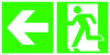 Fluchtwegschild Aluminium Notausgang links, Richtungsangabe links SafetyMarking 15.3030 (B x H) 600 mm x 300 mm ISO 7010 1 St.