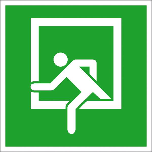 Fluchtwegschild Folie Notausstieg Folie selbstklebend SafetyMarking 38.A2030 (B x H) 150 mm x 150 mm ASR 1 St.
