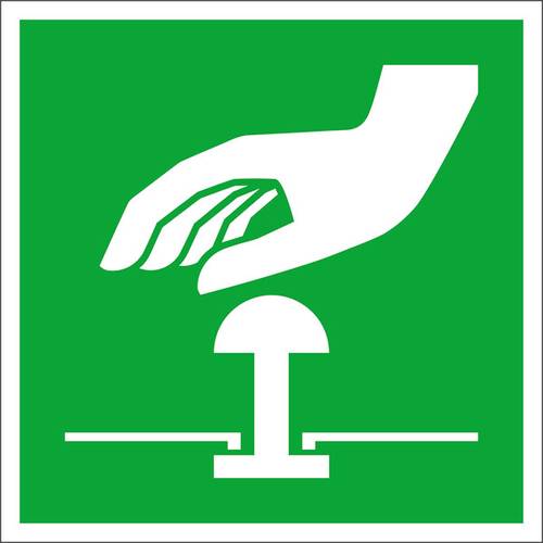 Fluchtwegschild Folie Not-Halt-Knopf SafetyMarking 38.A2097 (B x H) 100 mm x 100 mm ISO 7010 1 St.