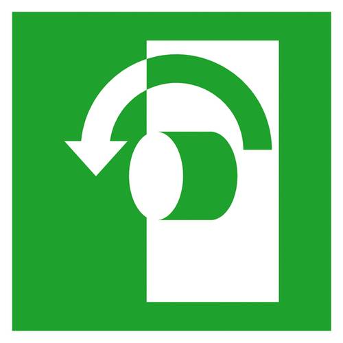 Fluchtwegschild Folie Öffnung durch Linksdrehung SafetyMarking 38.A2050 (B x H) 100 mm x 100 mm ISO 7010 1 St.