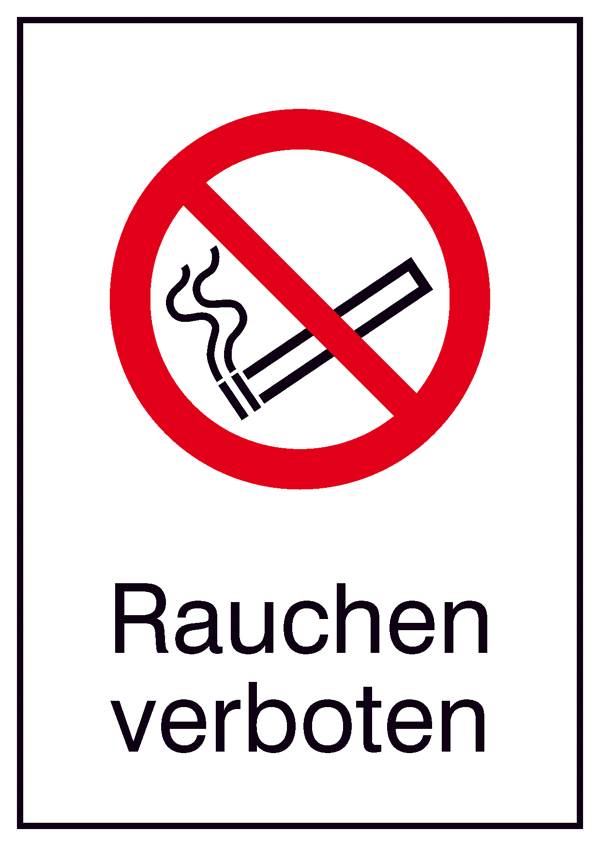 Verbotsschild Rauchen verboten Folie selbstklebend (B x H) 131 mm x 185 mm ISO 7010 1 St.