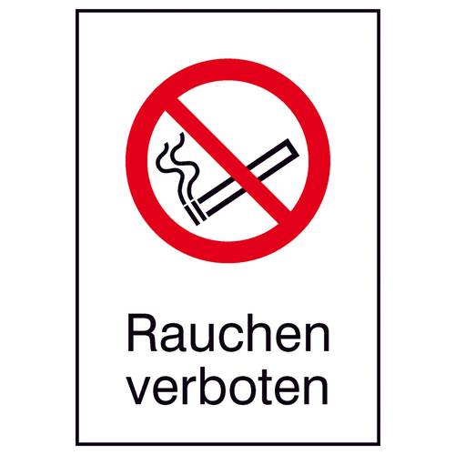 Verbotsschild Rauchen verboten Folie selbstklebend (B x H) 131 mm x 185 mm ISO 7010 1 St.
