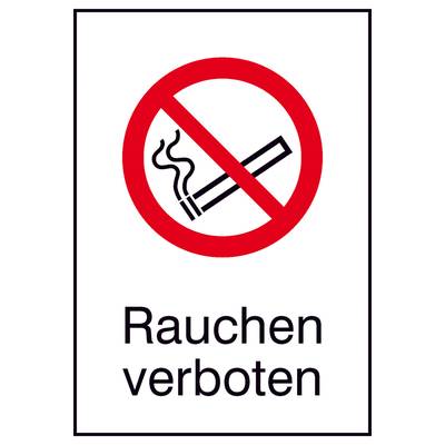 'Rauchen verboten'-Schild mit rotem Kreis und durchgestrichener Zigarette, um das Rauchverbot anzuzeigen.