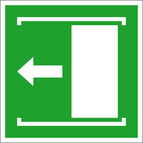 Fluchtwegschild Folie Schiebetür öffnet nach links SafetyMarking 38.A2085 (B x H) 100 mm x 100 mm ISO 7010 1 St.