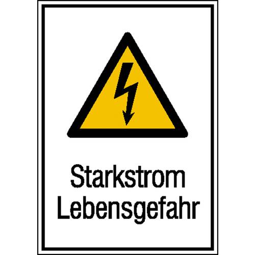 Thumbnail - Warn-Kombischild Achtung Kunststoff (B x H) 131 mm x 185 mm ISO 7010 1 St.