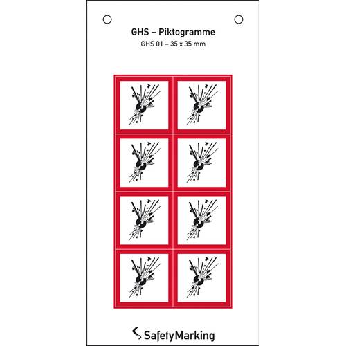 SafetyMarking 30.B1011 GHS-Gefahrenpiktogramm 01 explodierende Bombe Folie selbstklebend (B x H) 35 mm x 35 mm 8 St.