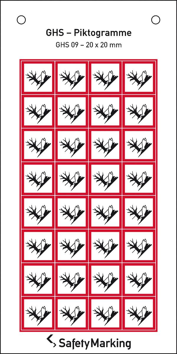 SafetyMarking 30.B1043 GHS-Gefahrenpiktogramm 09 Umwelt Folie selbstklebend (B x H) 20 mm x 20 mm    32 St.