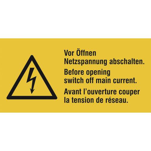 Warn-Kombischild Achtung Folie selbstklebend (B x H) 65 mm x 32 mm ISO 7010 6 St.