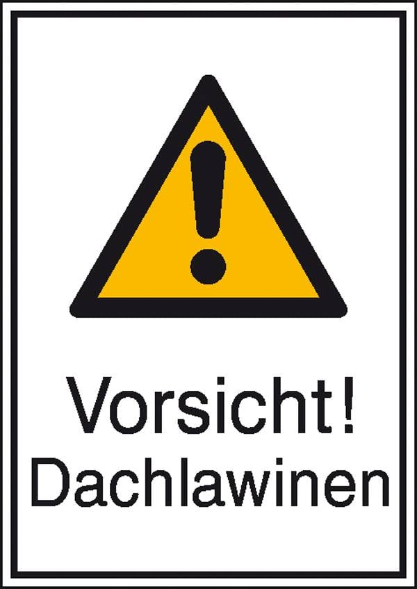 Warn-Kombischild Vorsicht! Dachlawinen Aluminium (B x H) 262 mm x 371 mm ISO 7010 1 St.