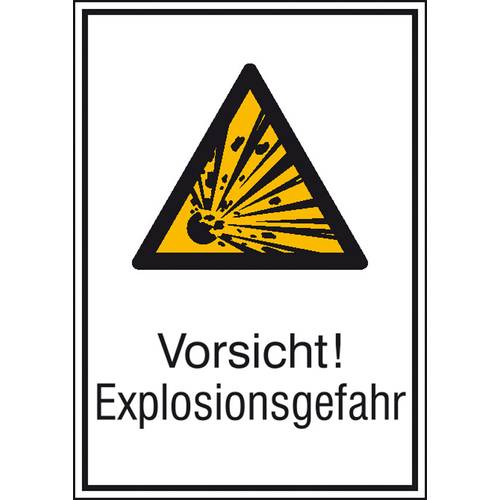 Thumbnail - Warn-Kombischild Vorsicht! Explosionsgefahr Aluminium (B x H) 131 mm x 185 mm ISO 7010 1 St.