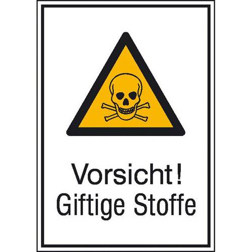 Warn-Kombischild Vorsicht! Giftige Stoffe Folie selbstklebend (B x H) 131 mm x 185 mm ISO 7010 1 St.