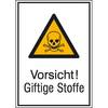 Warn-Kombischild Vorsicht! Giftige Stoffe Folie selbstklebend (B x H) 131 mm x 185 mm ISO 7010 1 St.