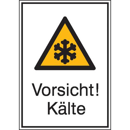 Thumbnail - Warn-Kombischild Vorsicht! Kälte Folie selbstklebend (B x H) 131 mm x 185 mm ISO 7010 1 St.