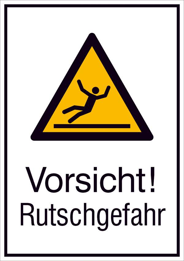 Warn-Kombischild Vorsicht! Rutschgefahr Aluminium (B x H) 262 mm x 371 mm   ISO 7010 1 St.