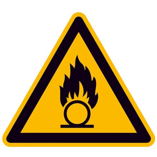Warnschild Brandfördernde Stoffe Folie selbstklebend 315 mm ISO 7010 1 St.